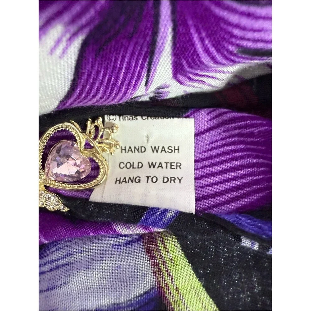 Hibiscus Collection Hawaii Floral Wrap — Black with Purple & Lime Green Accents